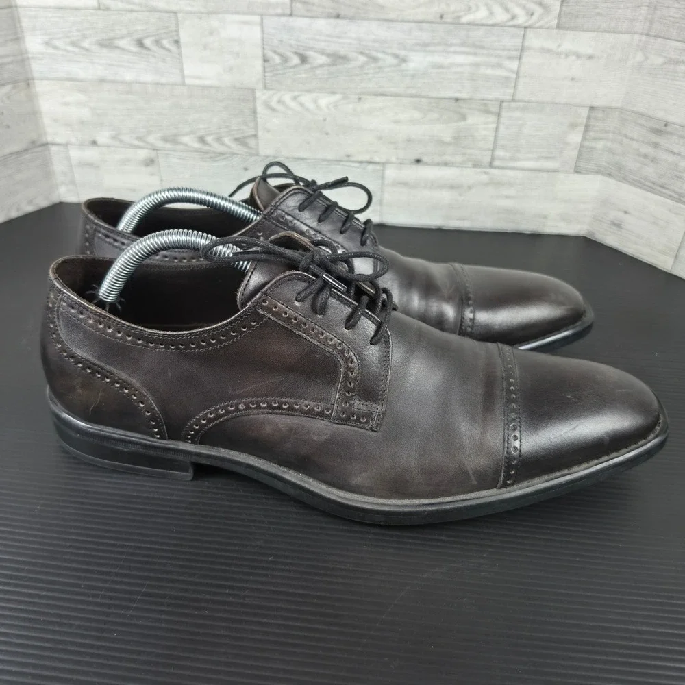 Bruno Magli Lansdale BM600252 Mens Leather Lace Up Cap Toe Oxfords Shoes Sz 11.5